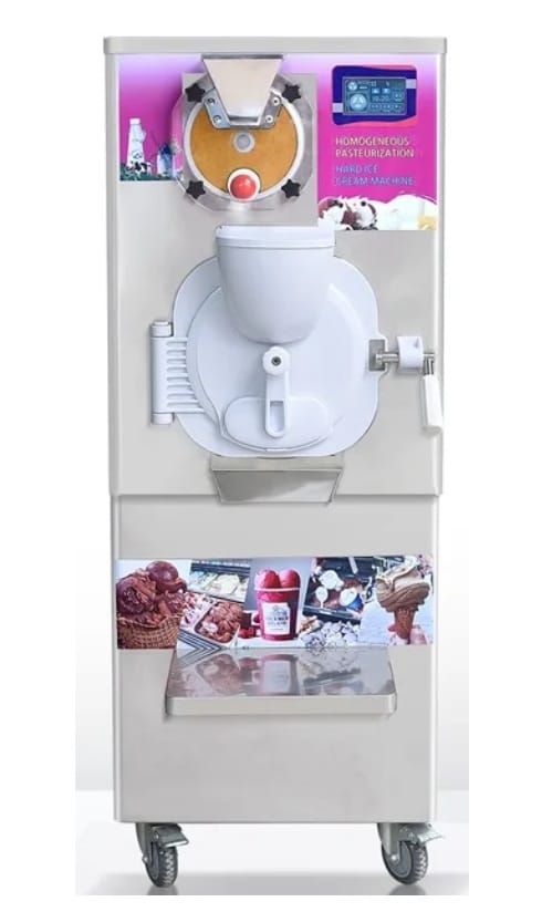Mantecadora con Pasteurizador de Pedestal - vista frontal